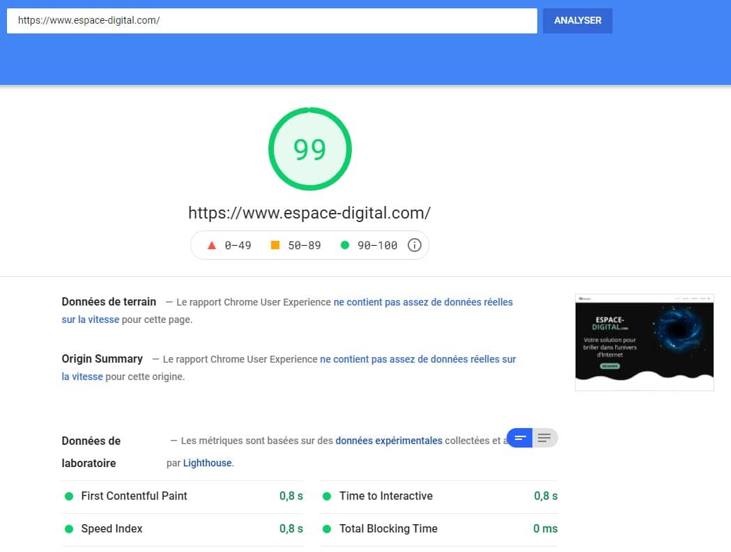 Comment référencer son site sur Google - Google Speed Test - Vitesse du site